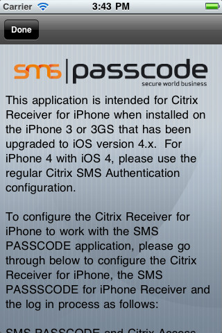 SMS PASSCODE