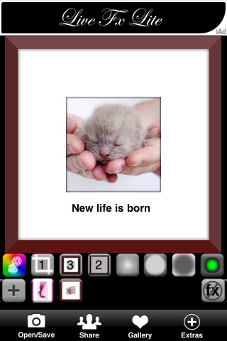 Live FX Lite (create your own, shareable photo effects, preview them live in camera view)
