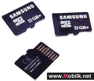 32GB microSD cards, 64GB moviNAND from Samsung